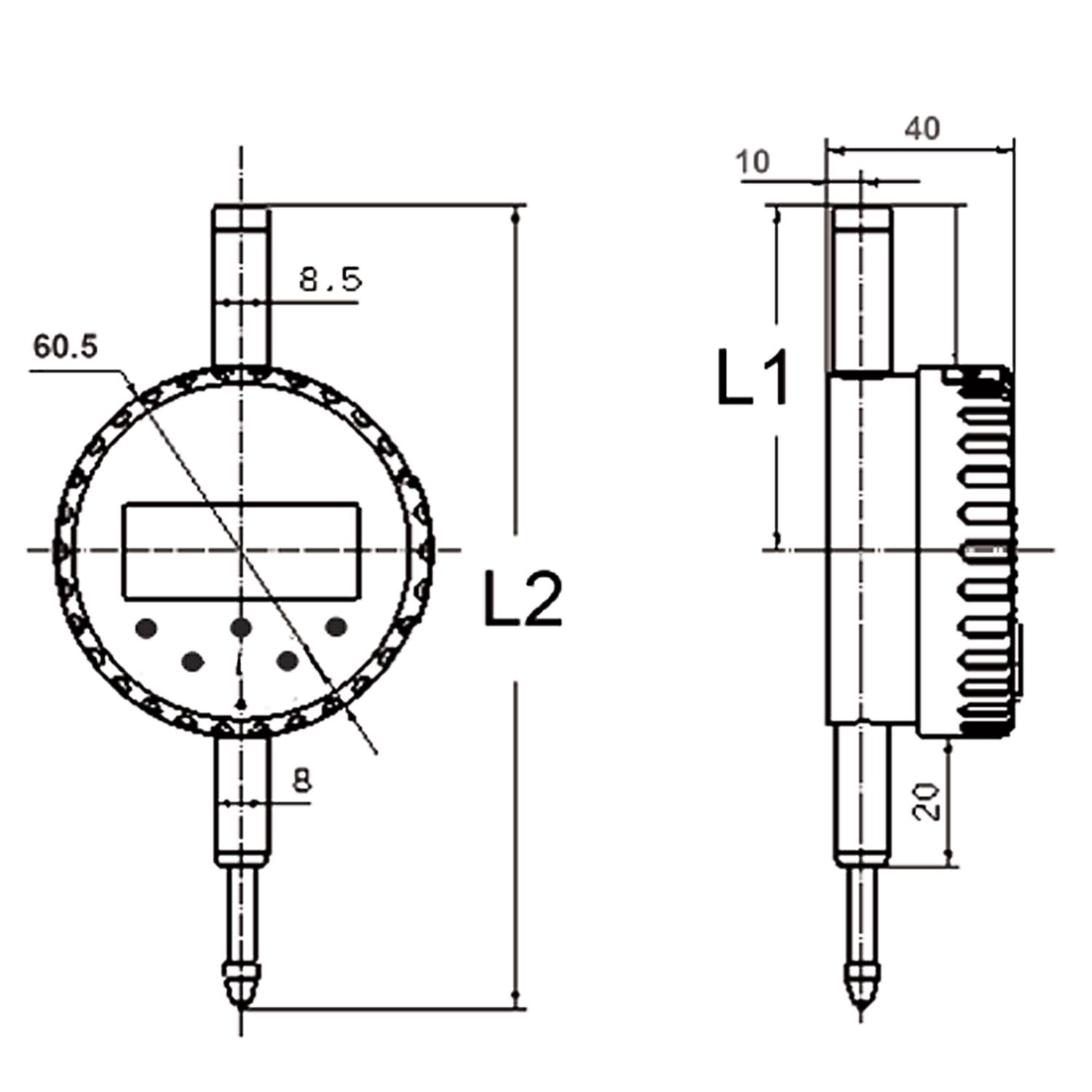 Messzeuge, Messschieber, Mikrometer, Messuhren - Digital-Messuhr, 12,5 x  0,001 mm, 10 µm